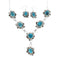 Turquoise Genuine Sterling Silver Navajo Link Necklace And Earrings Set AX127535